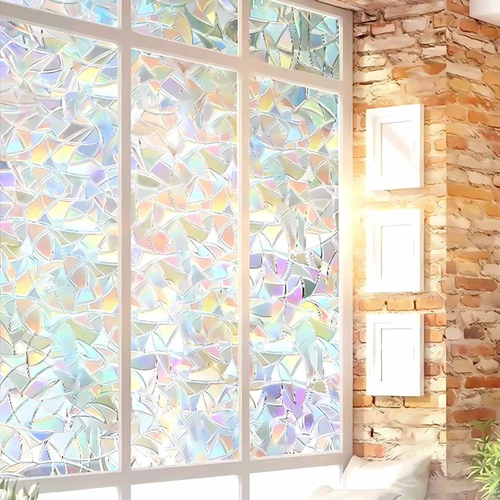Privacy Window Film Static Cling Prismatic Rainbow 96% UV