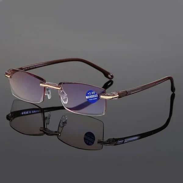 Progressive Glasses Rimless Ultra-Light Anti-Blue Light