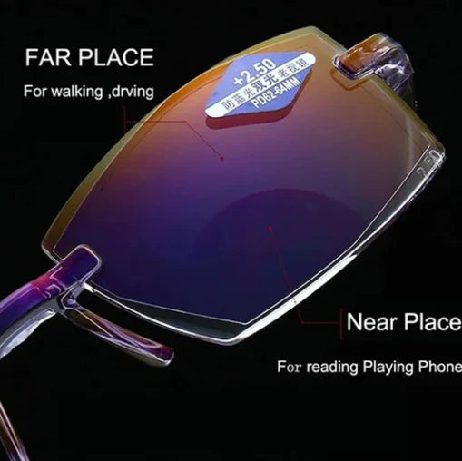 Progressive Glasses Rimless Ultra-Light Anti-Blue Light