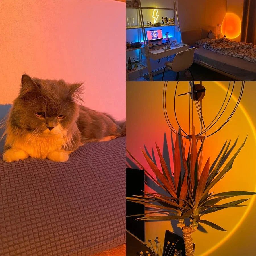 Projector Lamp LED Sunset 16-Color Remote & USB Powered