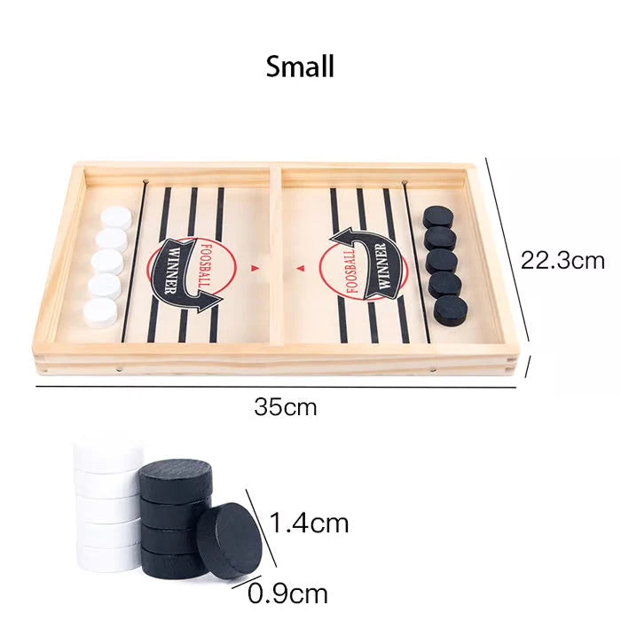 Puck Game Two-Player Solid Wood Center Gate Ten Pucks