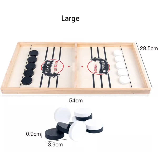 Puck Game Two-Player Solid Wood Center Gate Ten Pucks