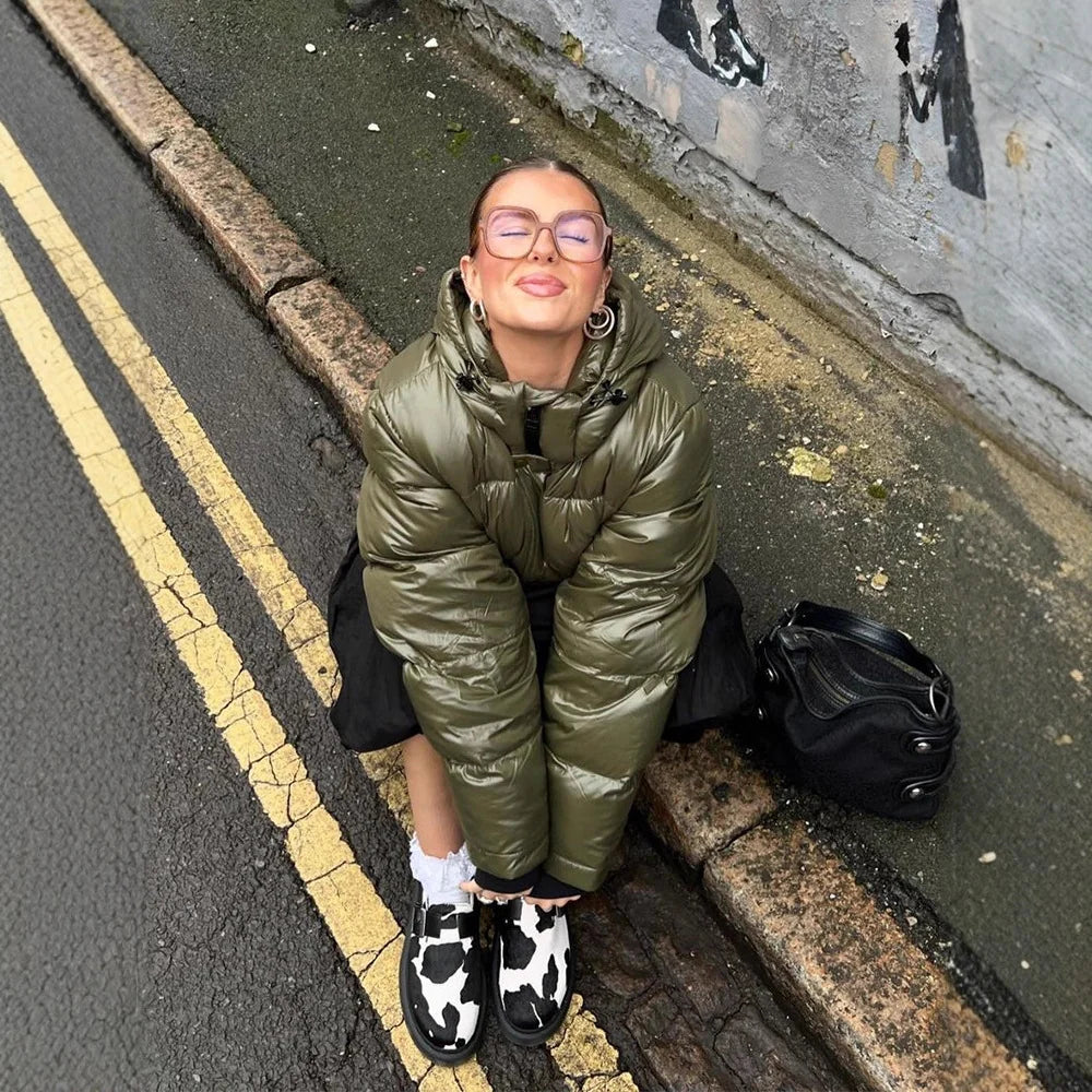Puffer Jacket Lightweight Quilted Water-Repellent Fixed Hood