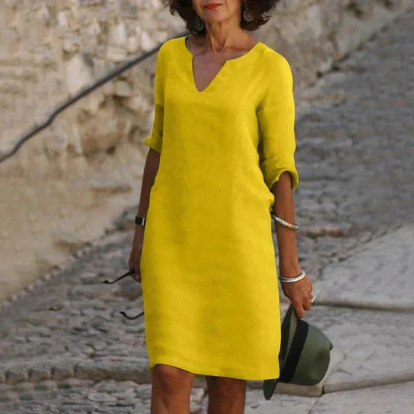 Pullover Dress Loose Fit Breathable Cotton-Polyester Blend