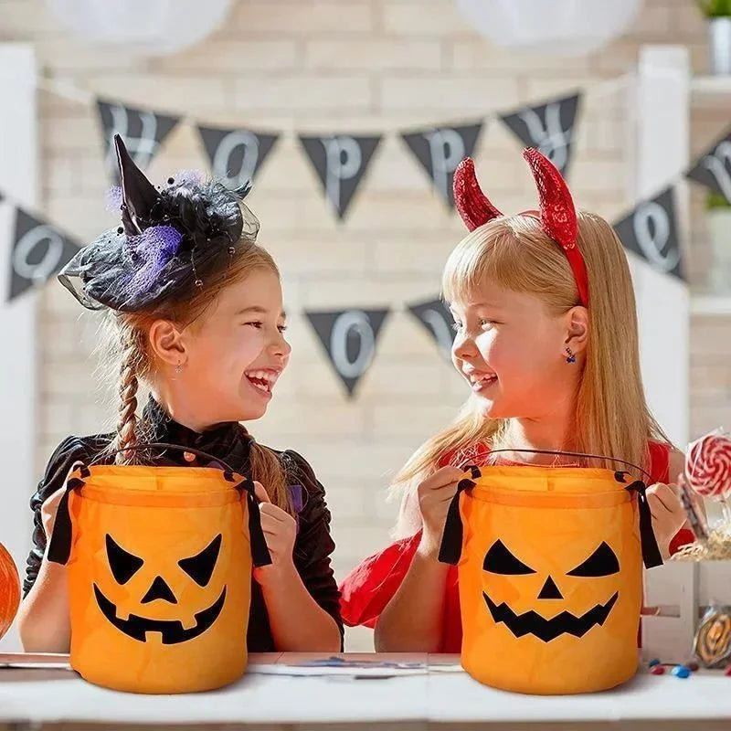 Pumpkin Bucket LED Light Foldable & Reusable