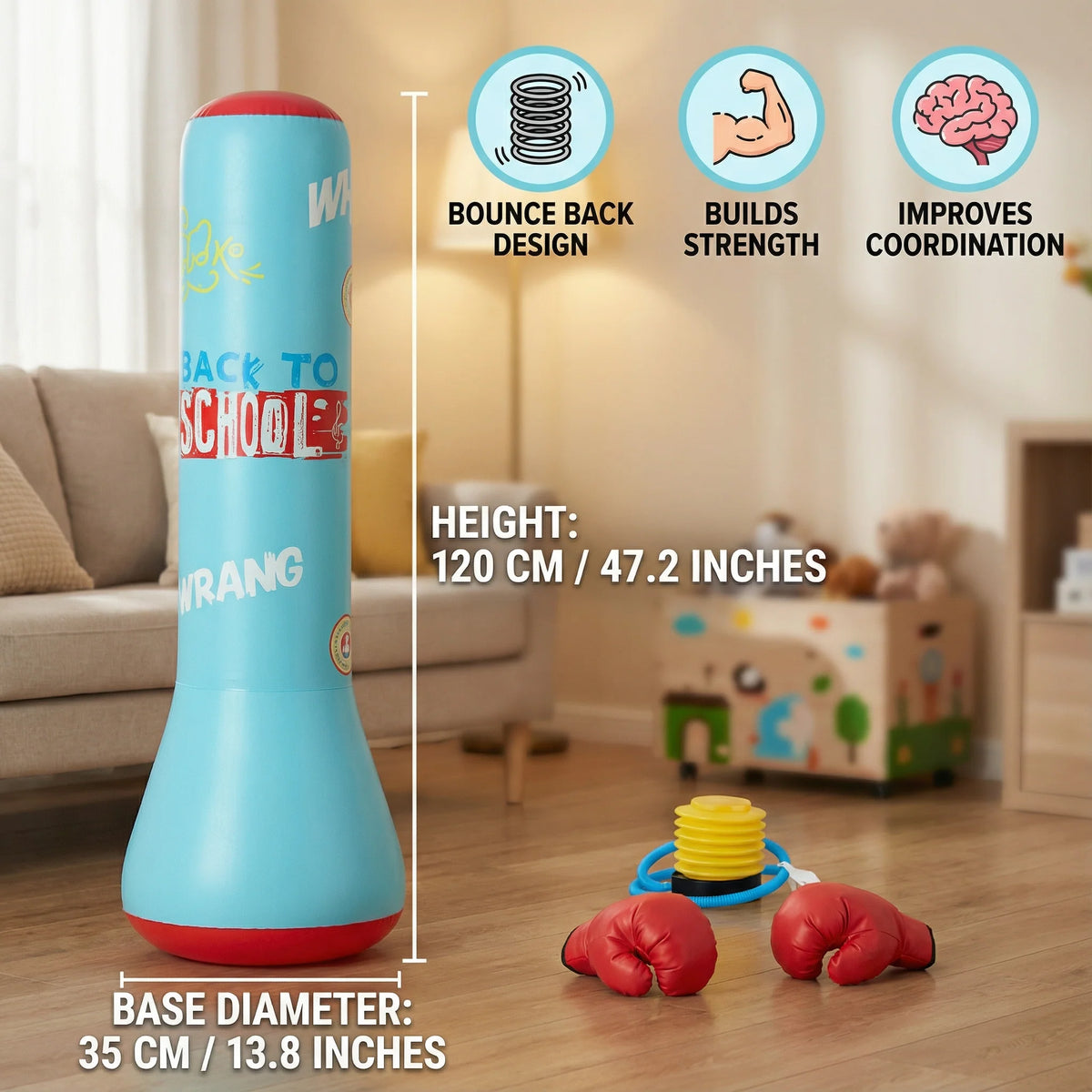 Punching Bag Kids Water-Filled Base Soft Inflatable