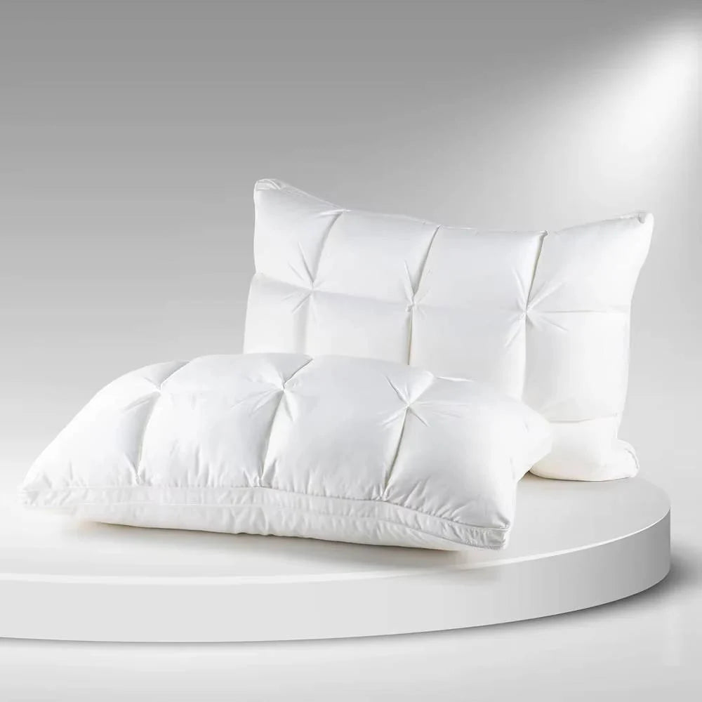 Quilted Pillow Cooling Ice Silk 12-Chamber Microfiber Fill