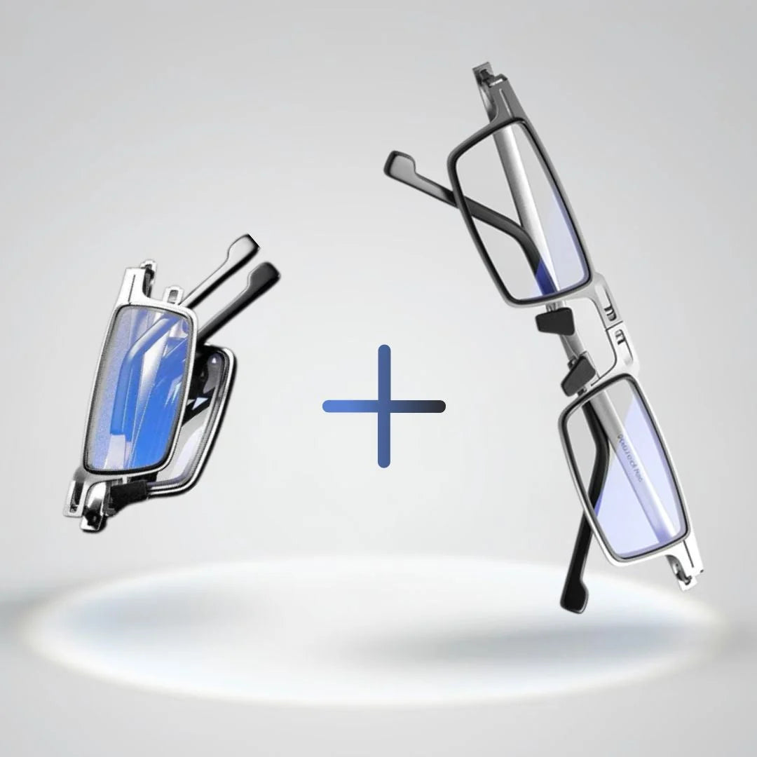 Reading Glasses Foldable Titanium Blue Light Filter