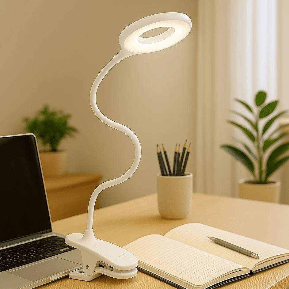 Reading Lamp Clip-On Dimmable Adjustable Neck USB-Powered