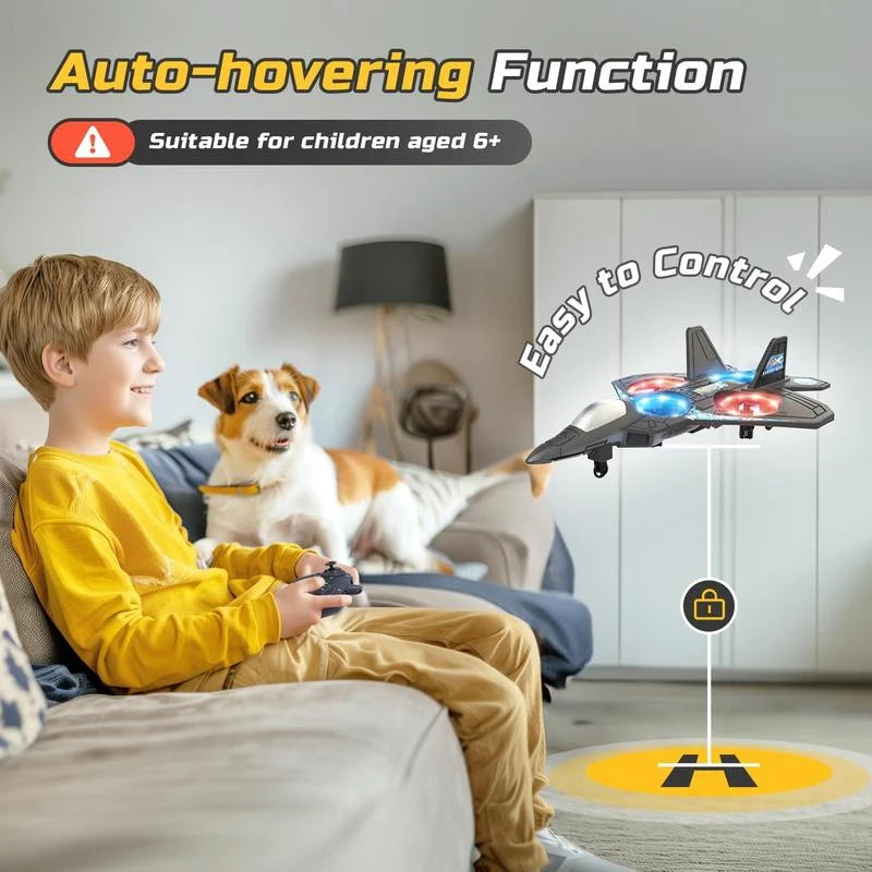 Remote-Controlled Jet 360-Degree Stunts & LED Lights Shock-Resistant
