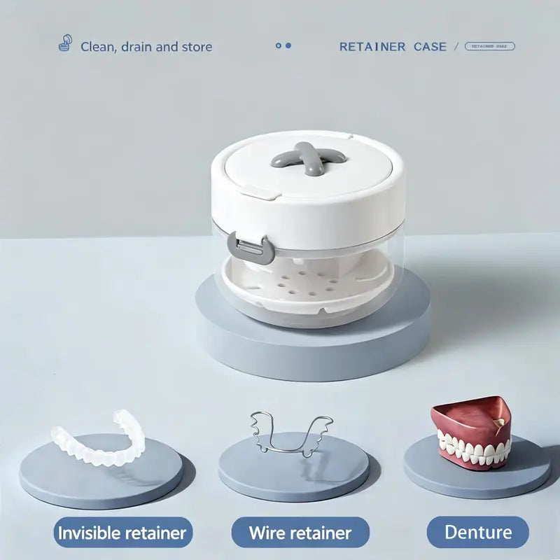 Retainer Case Leak-Proof Removable Drip Tray & Mirror