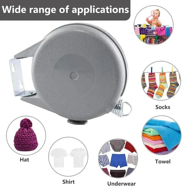 Retractable Clothesline 472 Inch Automatic Retraction Swivel Base