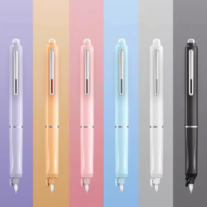 Retractable Pen Smooth Ink Refillable Stainless Steel Tip