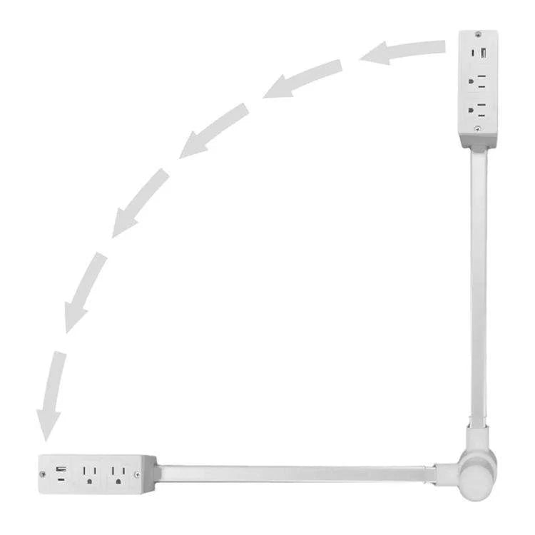 Retractable Power Outlet 30 Inch Cord USB-C Fast Charging