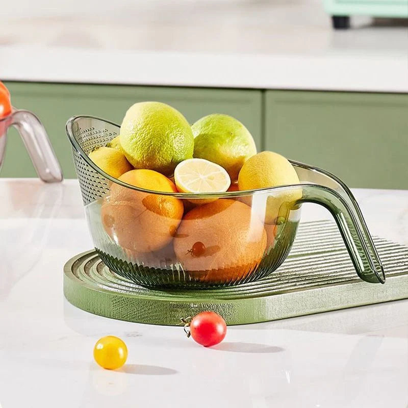 Rice Washing Bowl Fine Sieve & Pour Spout