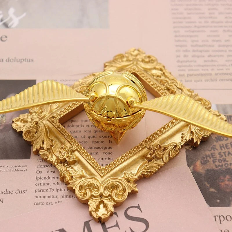 Ring Box Movable Wings Gold Finish