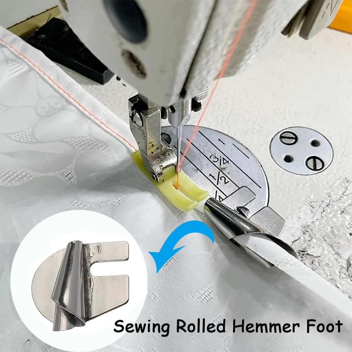 Rolled Hem Foot Stainless Steel Multiple Curl Widths