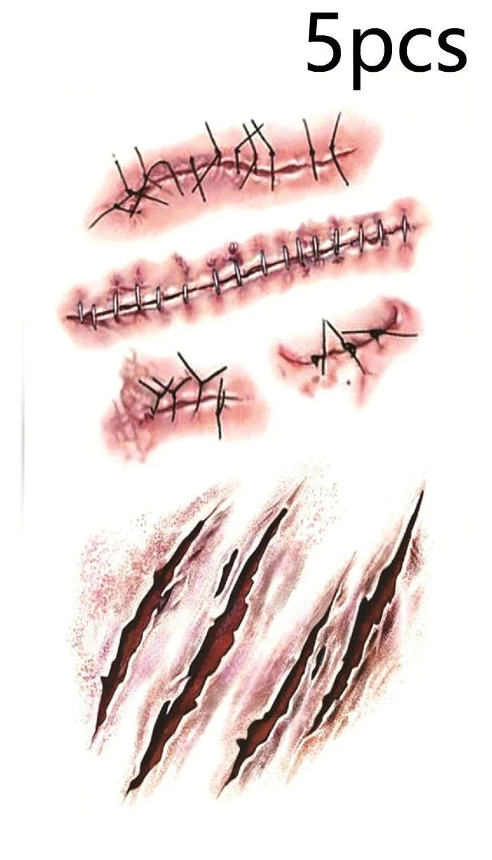 Scar Tattoo Stickers Waterproof Water-Transfer
