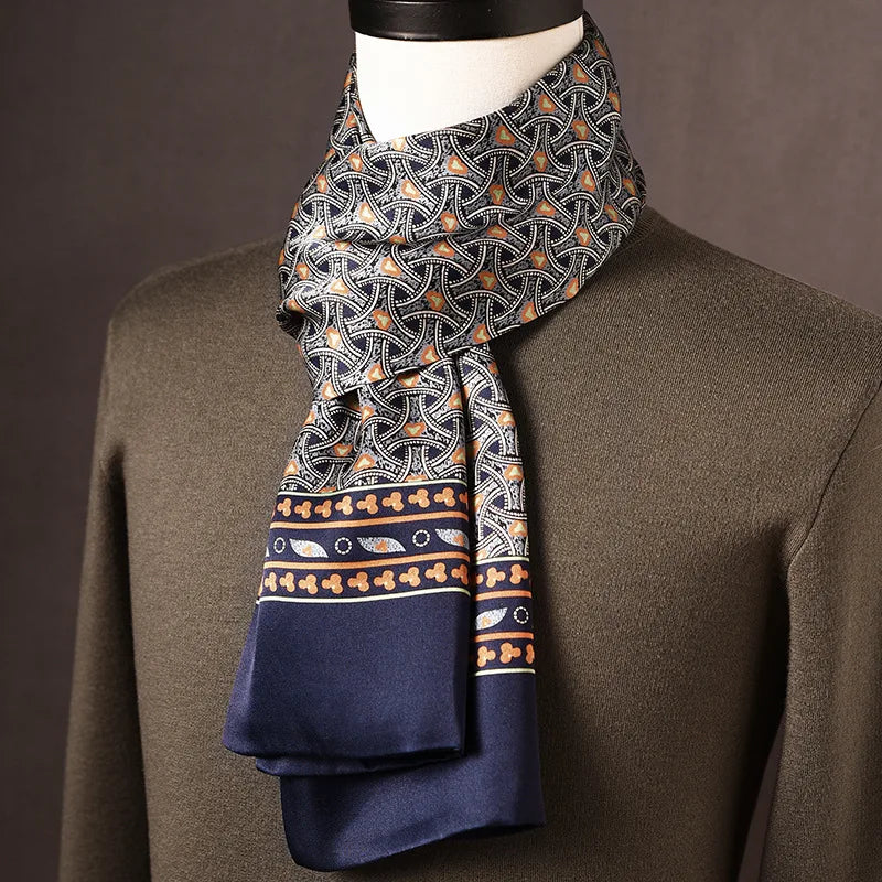 Scarf Mulberry Silk Double-Layer Polka Dot