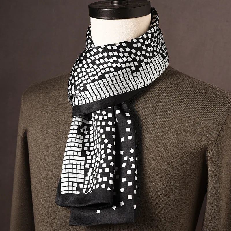 Scarf Mulberry Silk Double-Layer Polka Dot