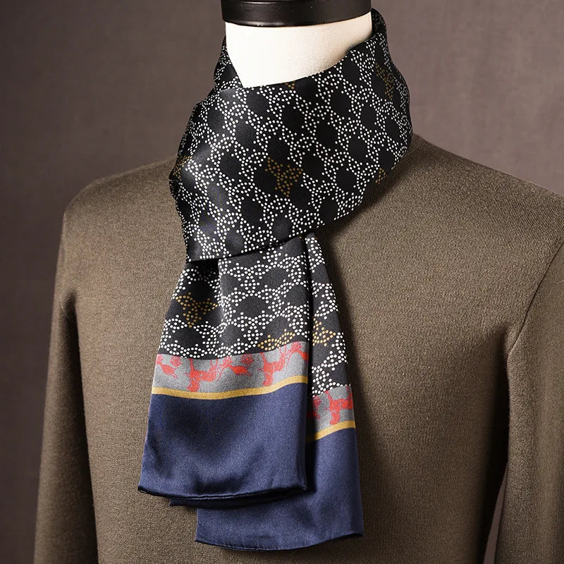 Scarf Mulberry Silk Double-Layer Polka Dot