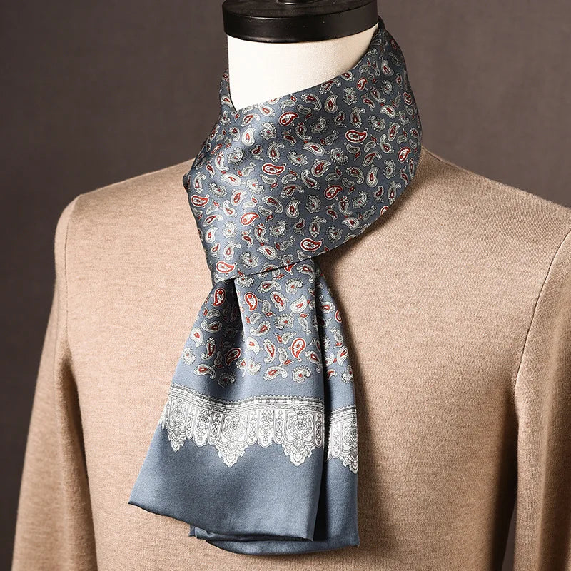 Scarf Mulberry Silk Double-Layer Polka Dot