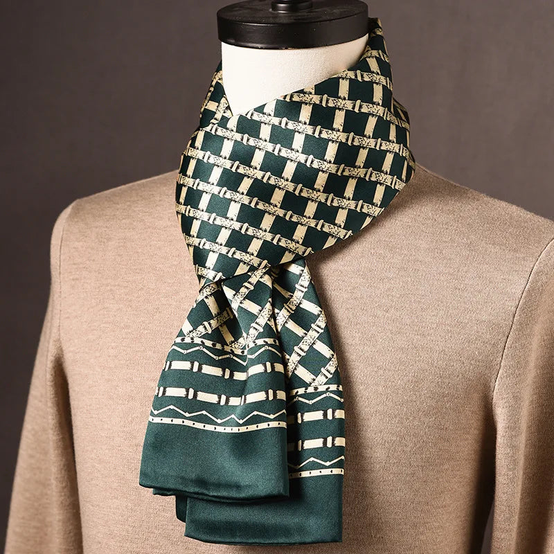 Scarf Mulberry Silk Double-Layer Polka Dot