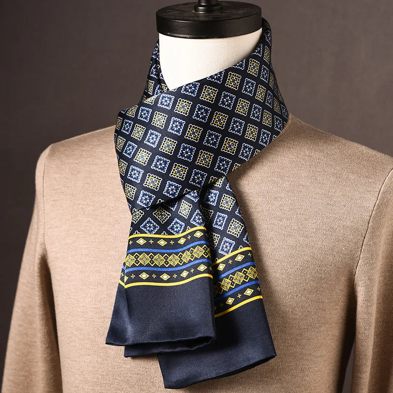 Scarf Mulberry Silk Double-Layer Polka Dot