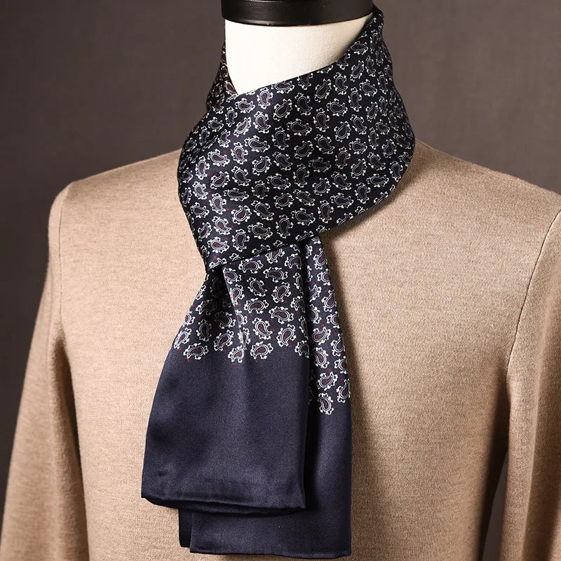Scarf Mulberry Silk Double-Layer Polka Dot