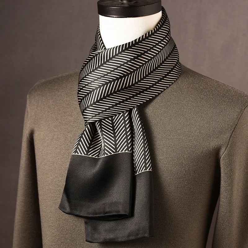 Scarf Mulberry Silk Double-Layer Polka Dot