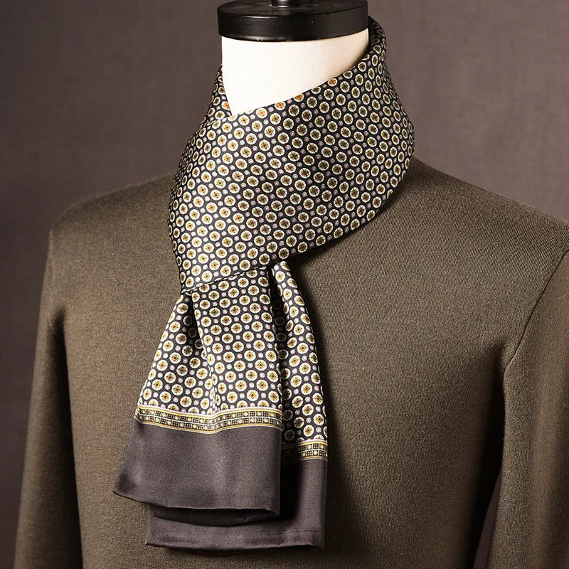 Scarf Mulberry Silk Double-Layer Polka Dot