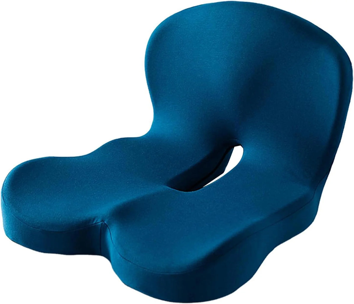 Seat Cushion Ergonomic Memory Foam Non-Slip & Washable Cover