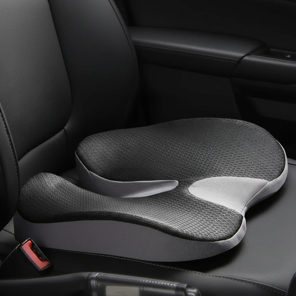 Seat Cushion Memory Foam Breathable Removable Cover Non-Slip Base