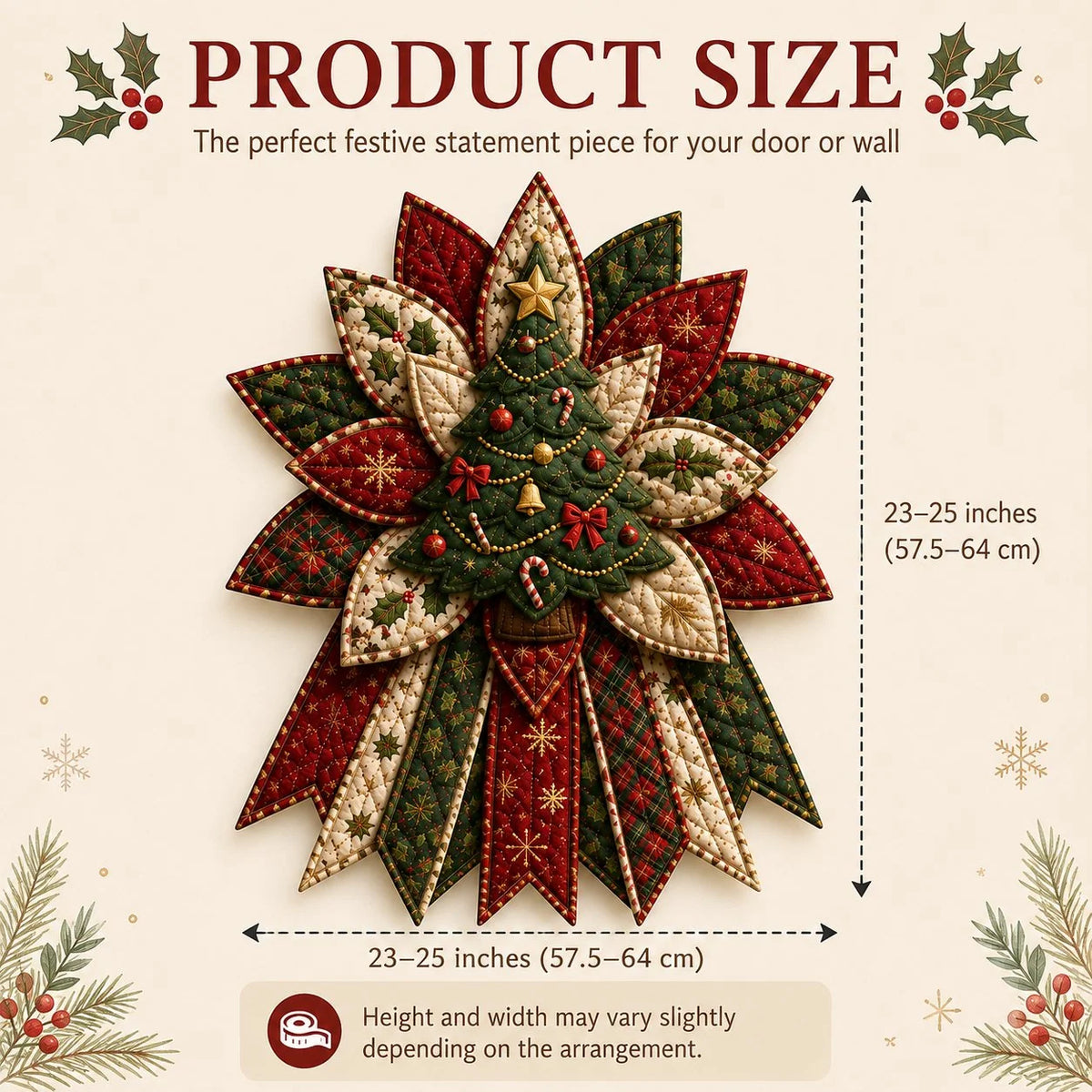 Sewing Kit Christmas Door Hanging Quilted Beginner-Friendly