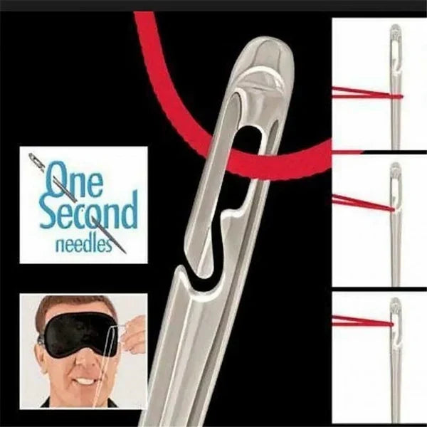 Sewing Needle Set Side-Slot Threading Stainless Steel 30-Piece