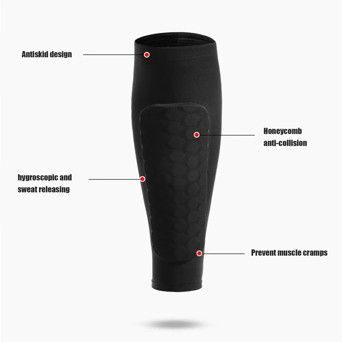 Shin Guards Honeycomb Cushioning & Compression Fit