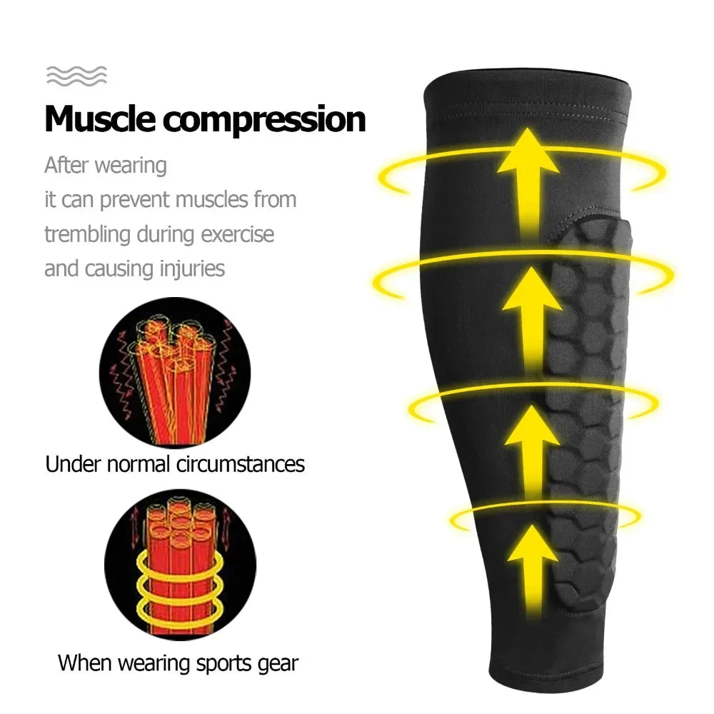 Shin Guards Honeycomb Cushioning & Compression Fit
