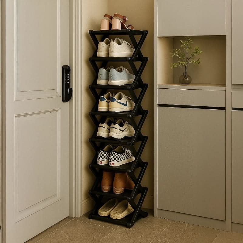 Shoe Rack Bamboo Foldable Tiered Storage