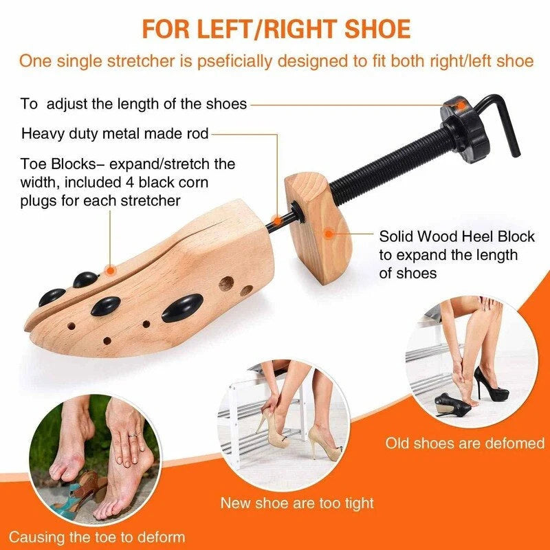 Shoe Stretcher Adjustable Length & Width Pressure-Point Balls