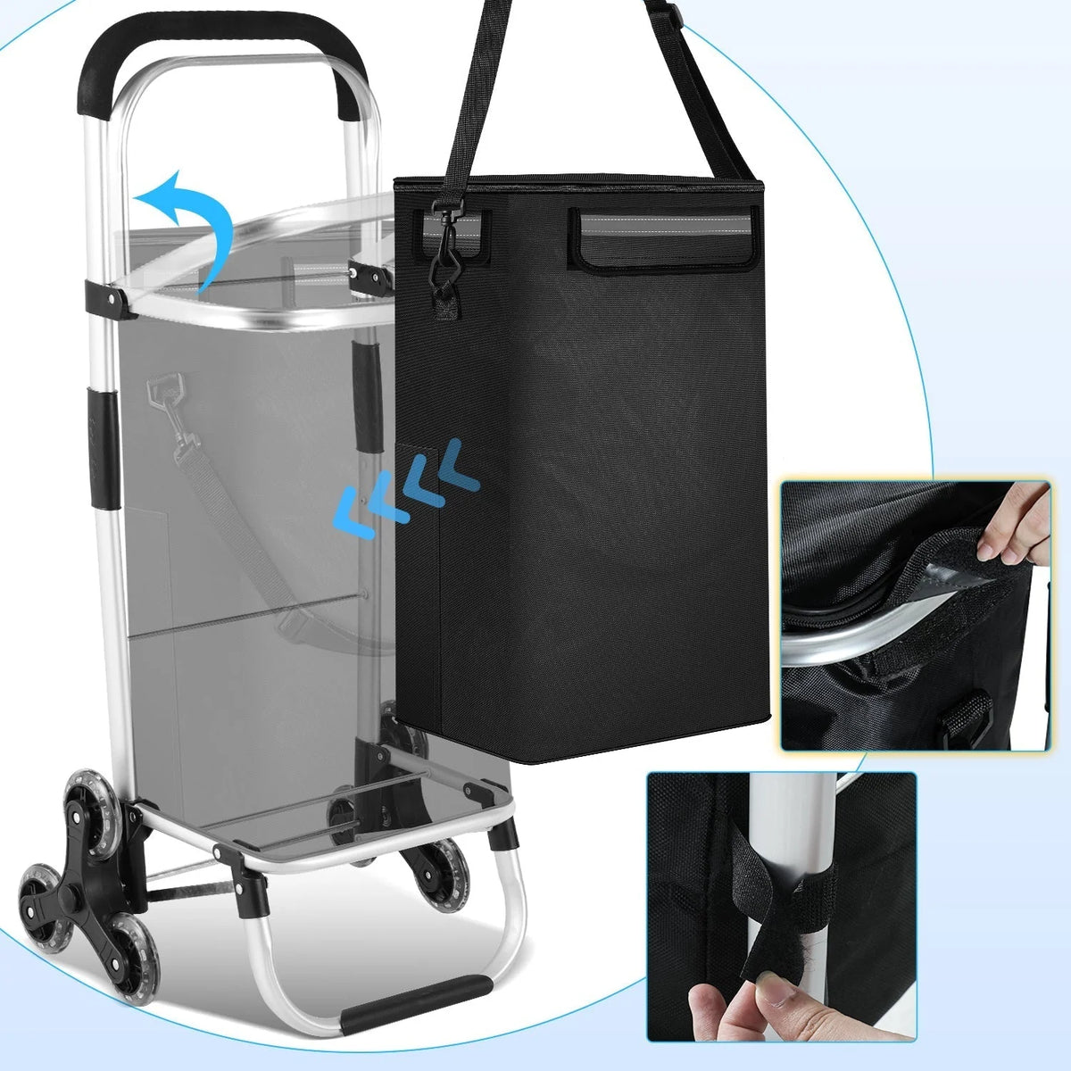 Shopping Trolley Foldable With Insulated Compartment 10.6 Gallon