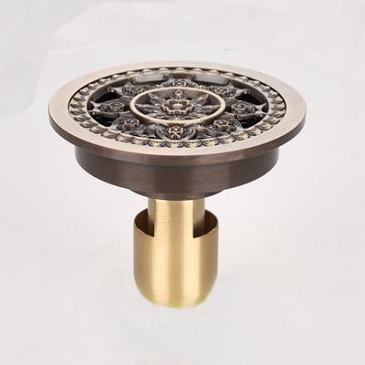 Shower Drain Brass Antique Finish Odor-Reducing 4 Inch