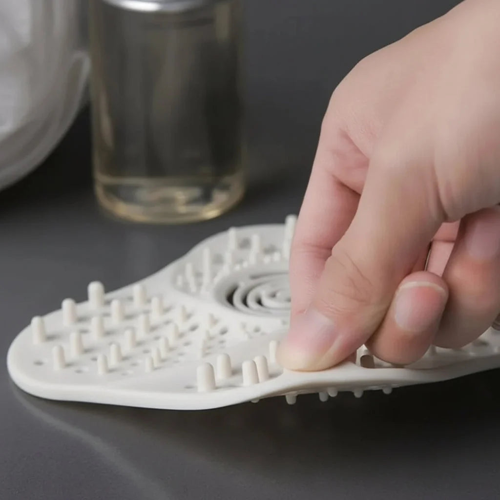 Shower Drain Hair Catcher Spiral Design Suction Cup Base