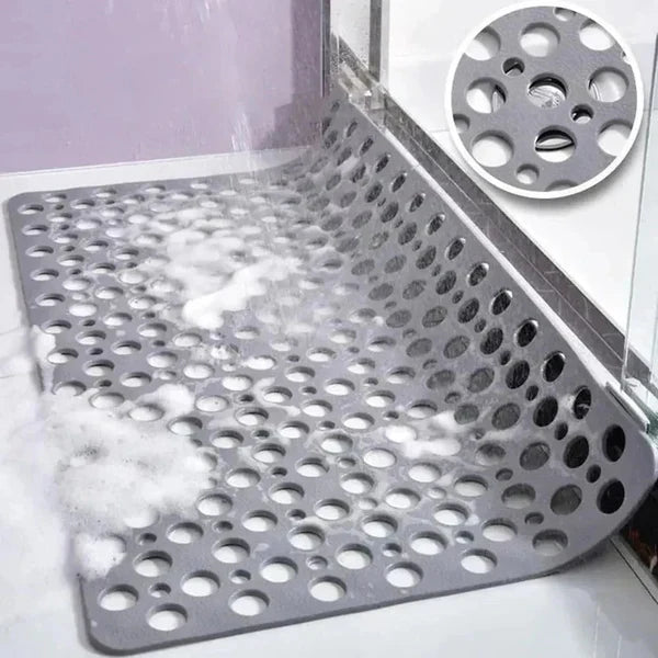 Shower Mat Textured Non-Slip Suction Backing Water-Drain Design
