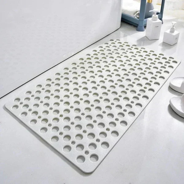 Shower Mat Textured Non-Slip Suction Backing Water-Drain Design