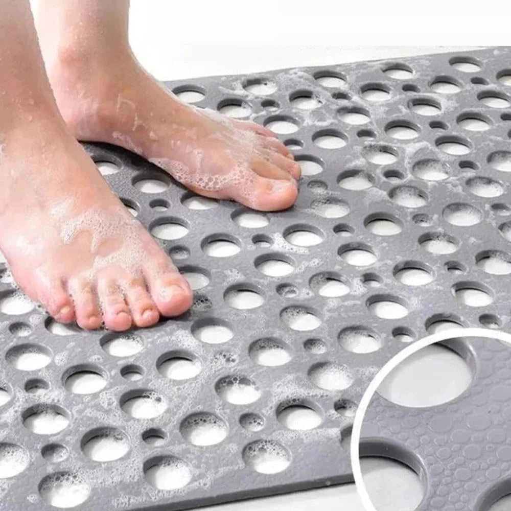 Shower Mat Textured Traction Grooves Heat-Resistant