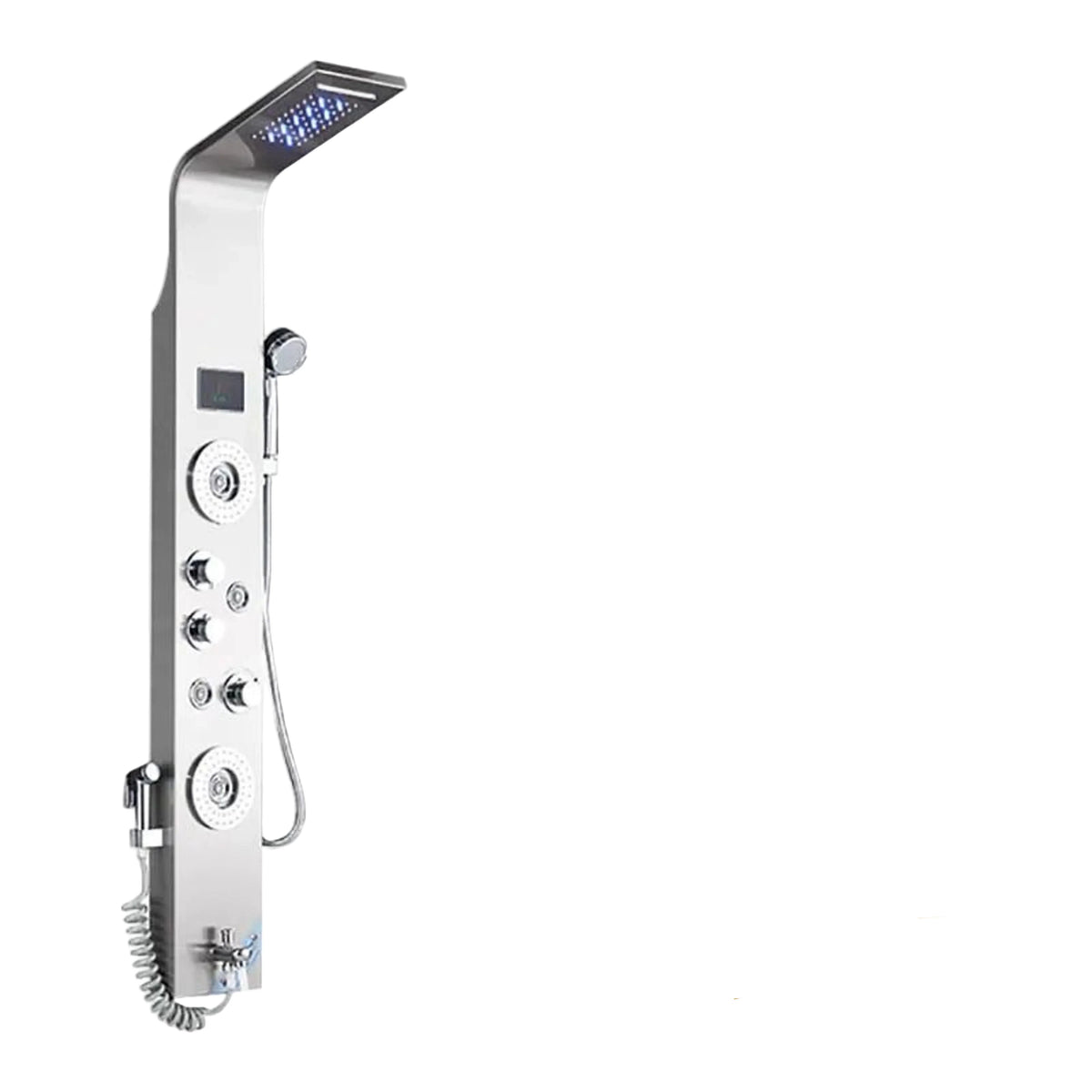 Shower Panel Wall-Mount 6 Spray Modes Water-Powered LED