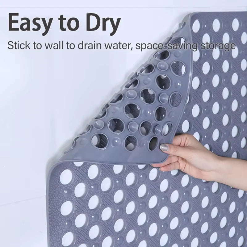 Shower Safety Mat Non-Slip Suction Cups Drainage Holes
