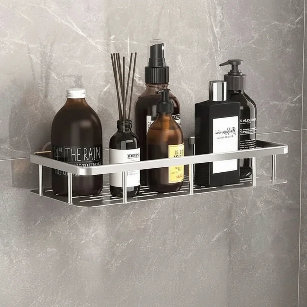 Shower Shelf Stainless Steel No-Drill Adhesive Mount Holds 11 lb