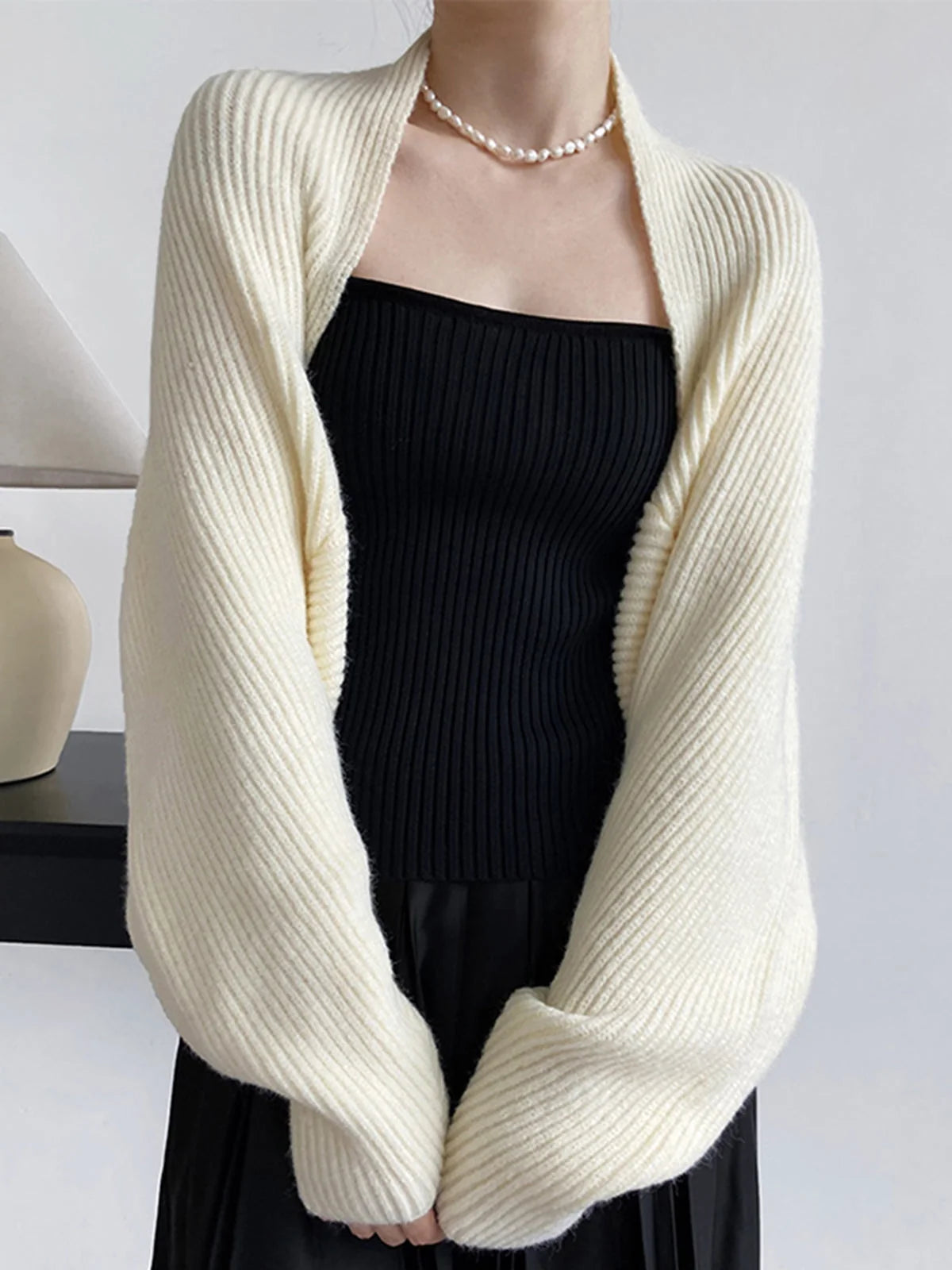 Shrug Cardigan Shift Fit Viscose Blend