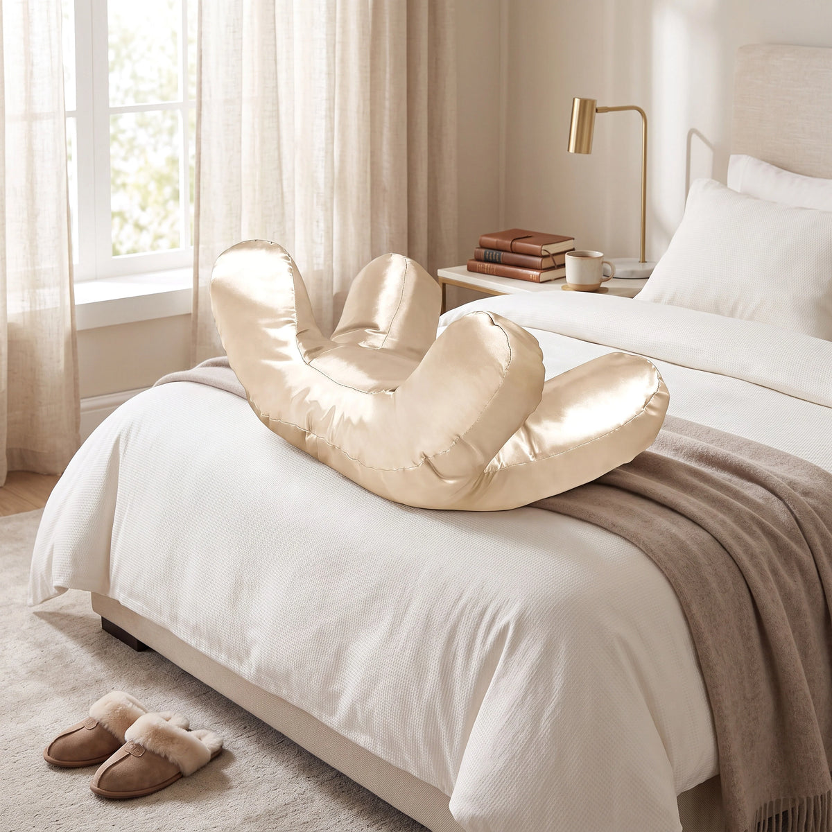 Side Sleeper Pillow Four-Section Raised Frame Machine-Washable Cover